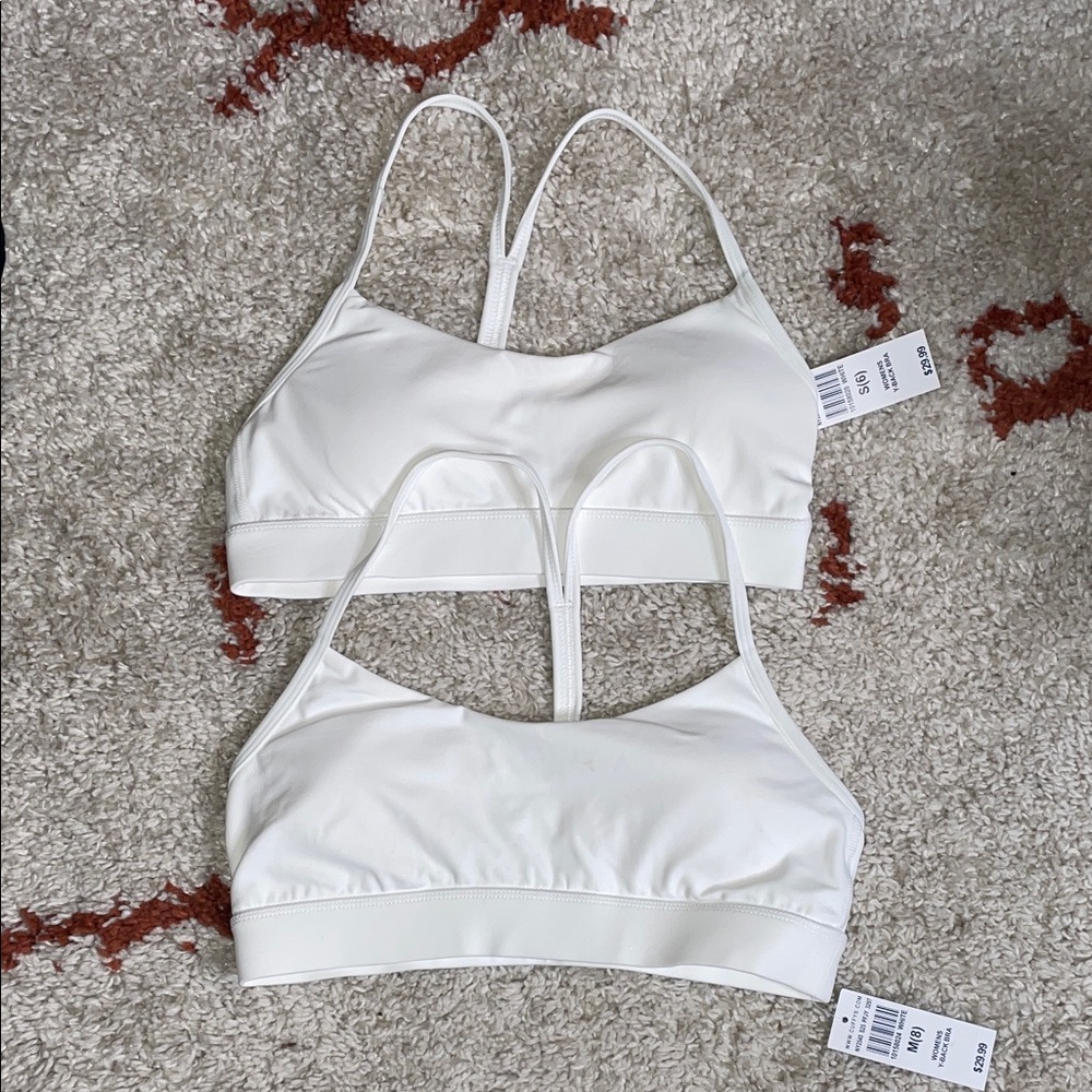 NWT- Cuffy’s- Y Back Sports Bra- Sz Sm & Med- Pure White- 1st come 1st serve